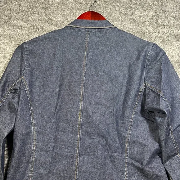 Vintage Anthropologie Jean Jacket Womens XS Blue Cotton Stretch Denim Pockets - Picture 8 of 11